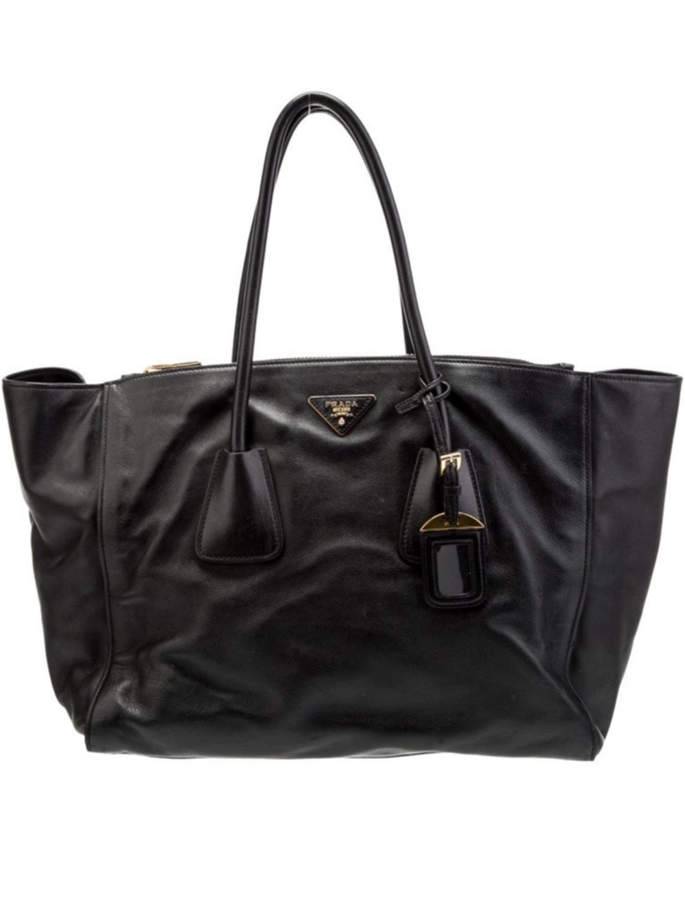 Prada Large Vitello Soft Twin Pocket Tote